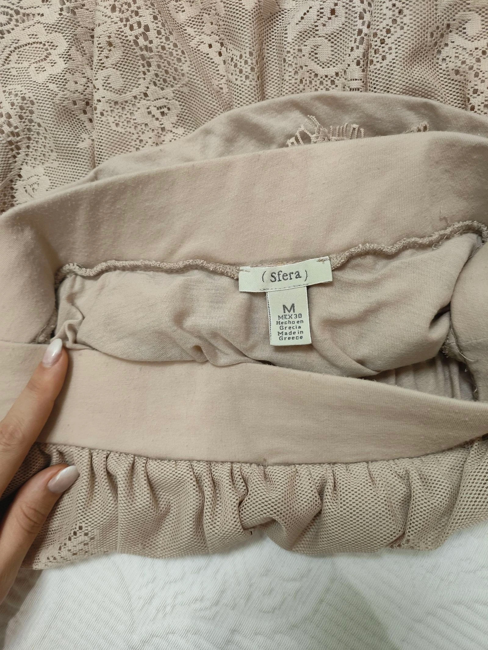 Falda de encaje Sfera beige rosada talla M – photo 7